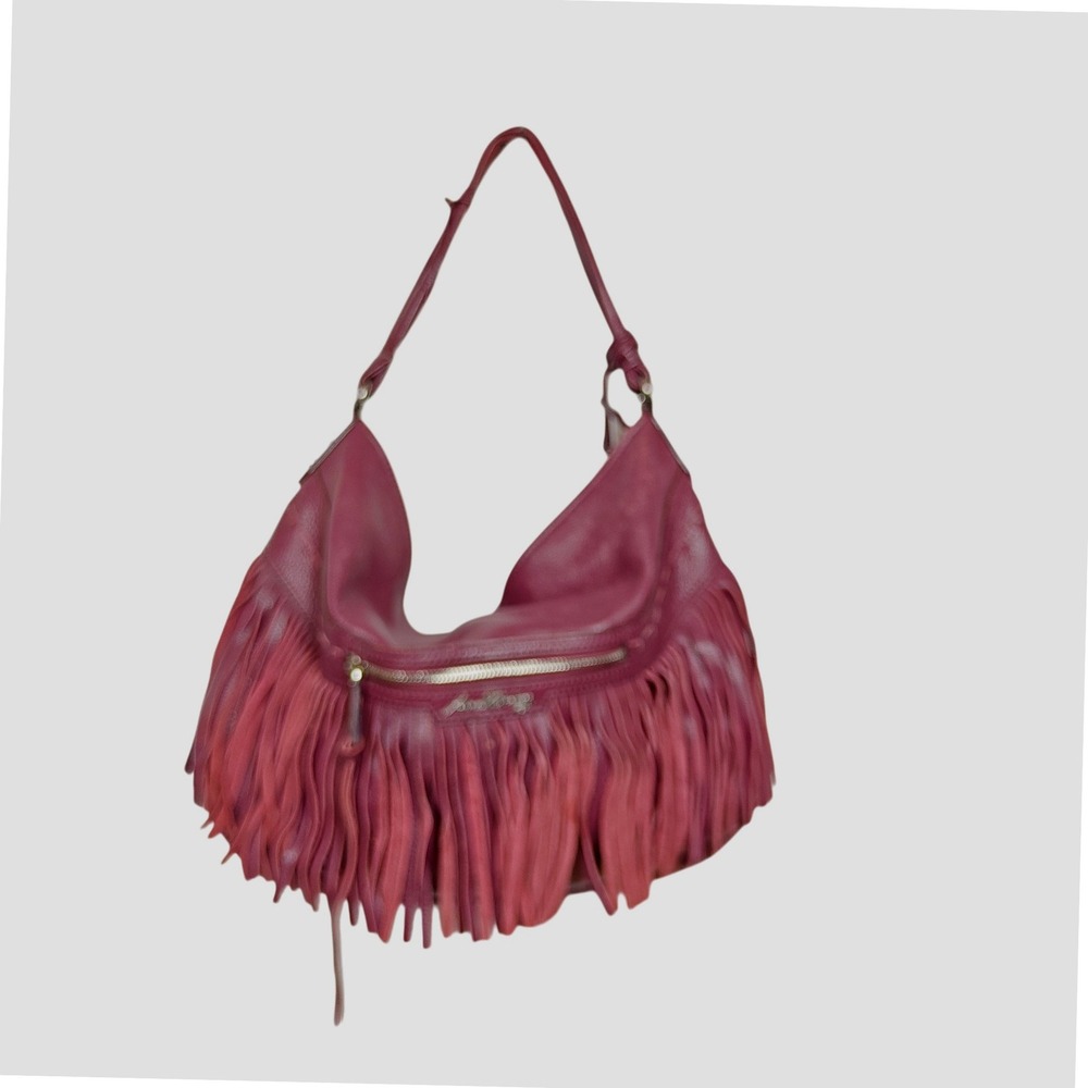 Aimee Kestenberg Red Fringe Leather Shoulder Bag